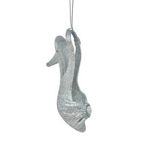 Collectible Miniature Glitter Sling Back Heel Christmas Ornament Silver Sparkle